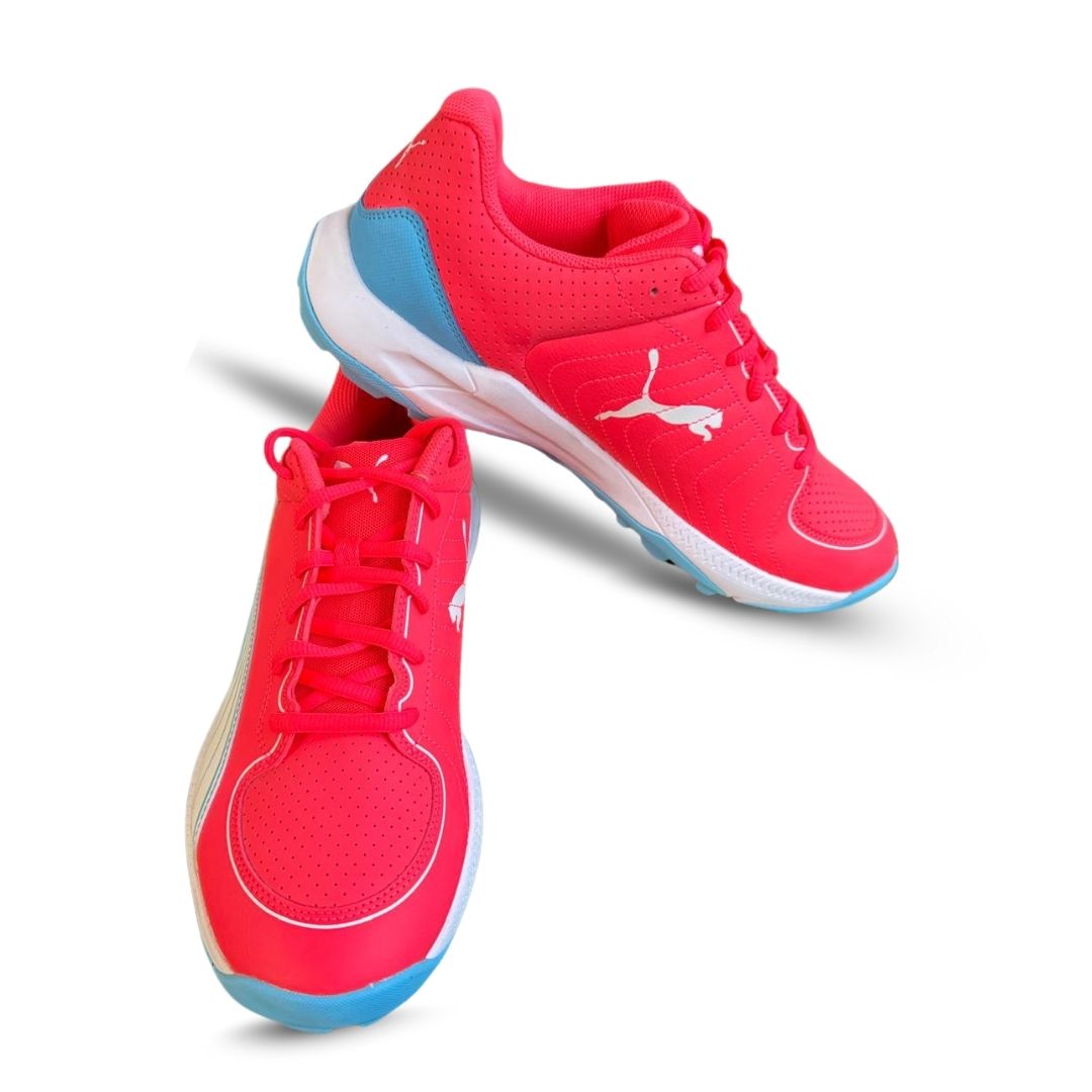 PUMA 24 FH Cricket Shoes – Fire Orchid White for Training Matches