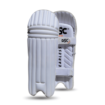 DSC Flex Lite Moulded Batting Leg Guard (White) – Lightweight cricket pads with high-density foam protection.