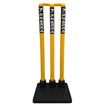 PNARRA Cricket Plastic Stumps | Full Set with Bails & Rubber Base