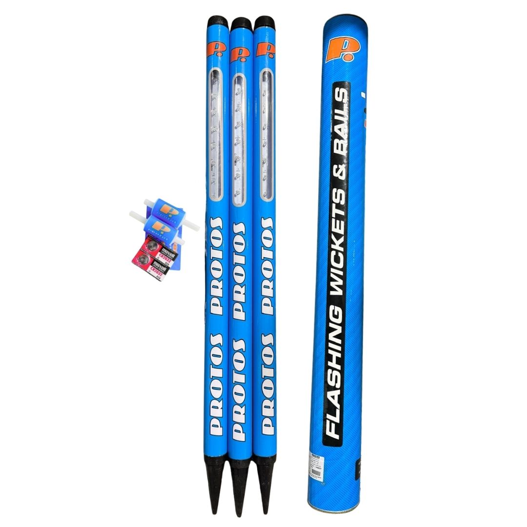 PROTOS Night Cricket Wicket Stumps & Bails with Flashing LED Technology