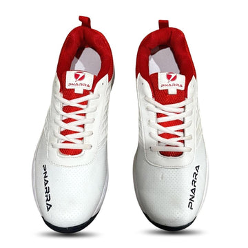 PNARRA Cricket Rubber Spikes Shoes | White