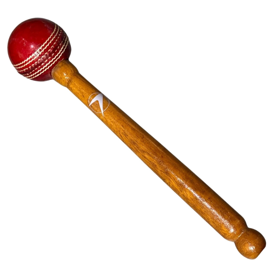 PNARRA cricket bat mallet with attached leather ball
