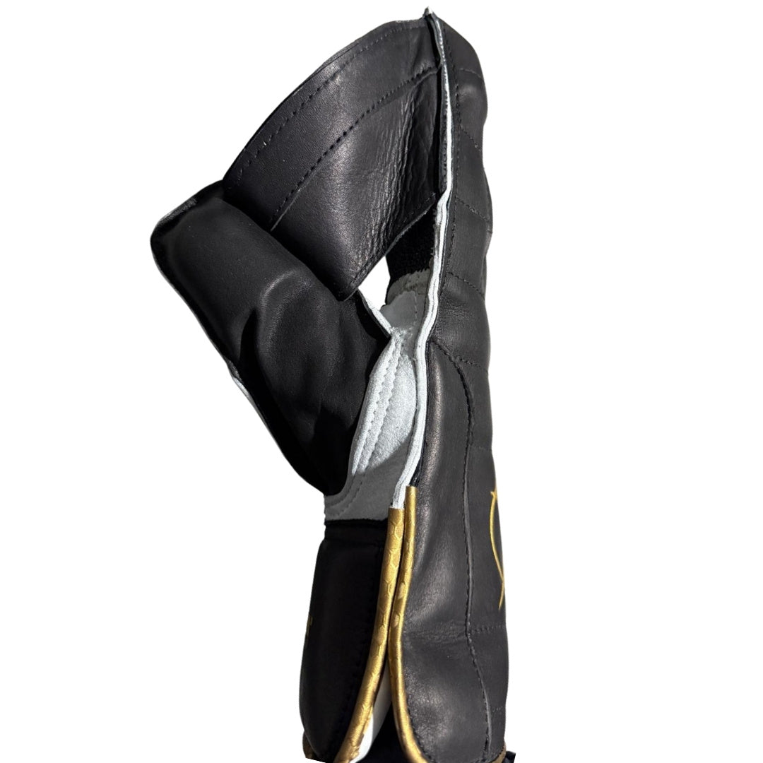 Side view of PNARRA UltraFlex Wicket Gloves – Midnight Edition showing the fit and comfort.