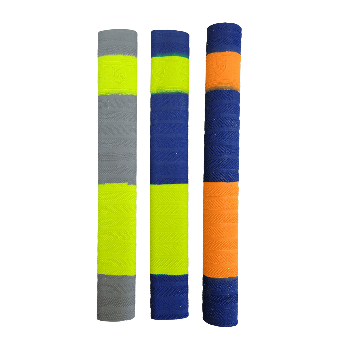 SG Player Grip Multi-Color (Pack of 3) – High-quality rubber grips for cricket bats with non-slip texture.