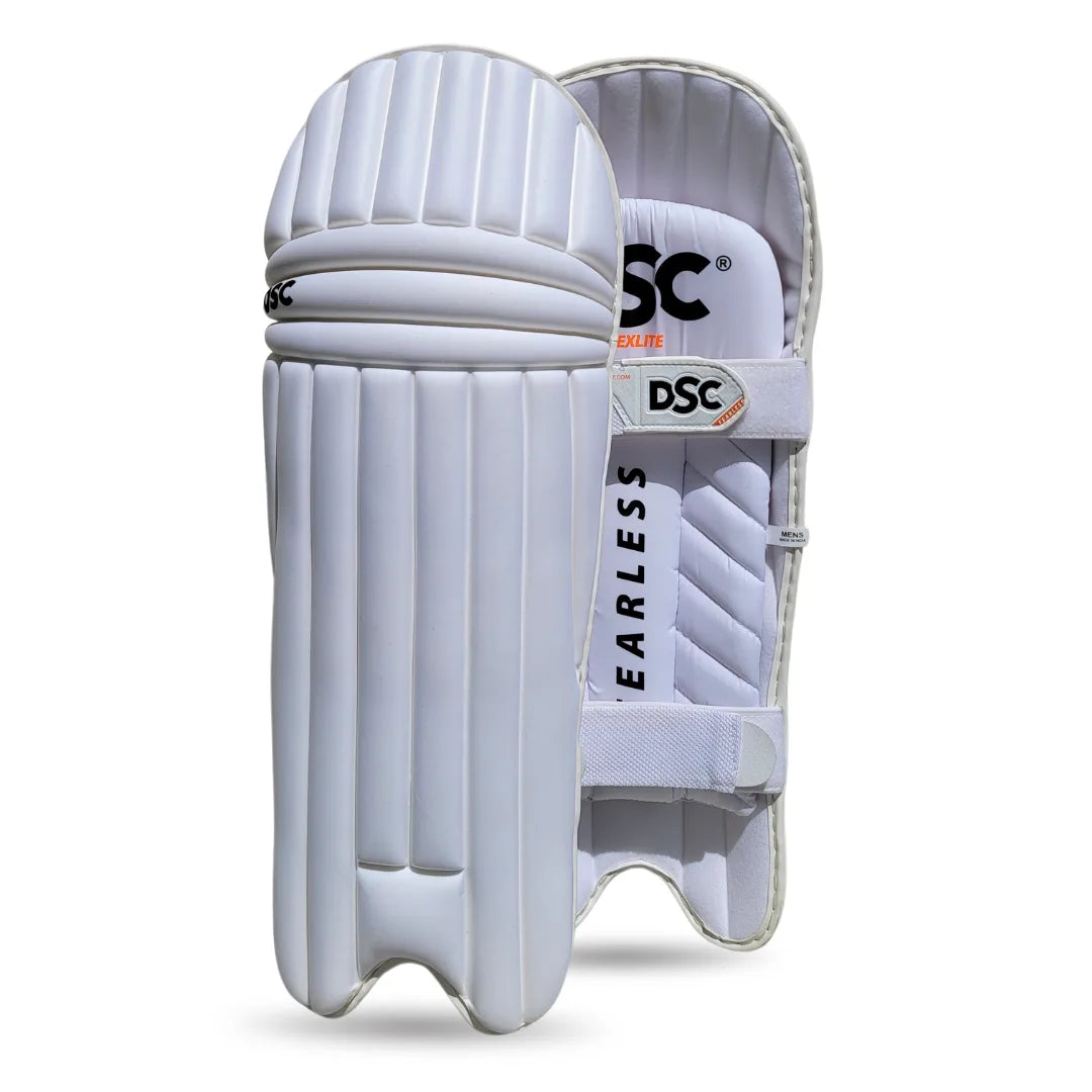 DSC Flex Lite Moulded Batting Leg Guard (White)
