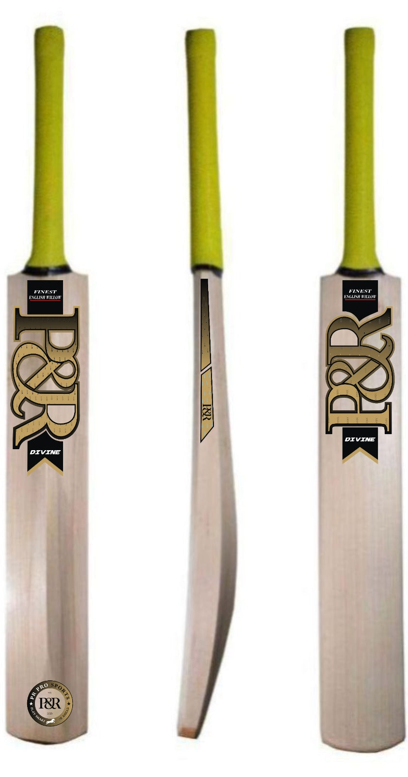 P & R Divine Finest English Willow Cricket Bat - Grade 1