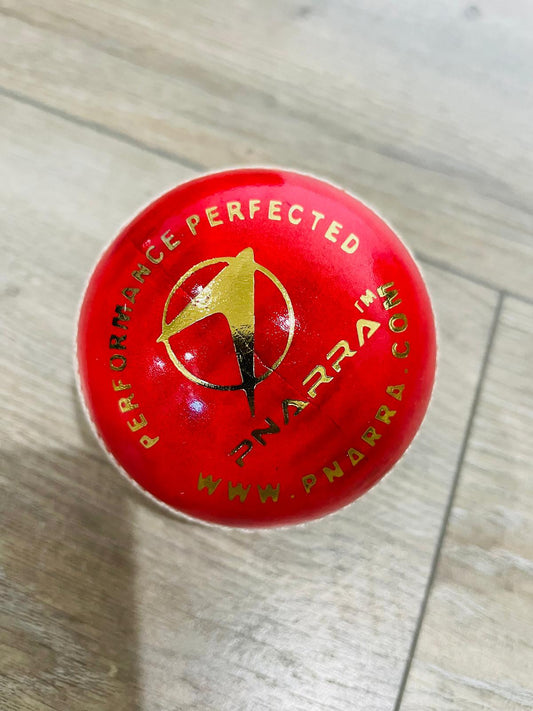 PNARRA 4-piece Cricket Leather Balls - ALLUM LEATHER (5 LAYER) - Red