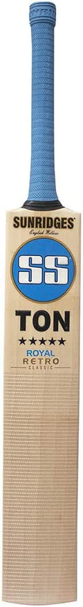 Front view of the SS Retro Royal Cricket Bat - Size 6, featuring a clean bat face and modern aesthetics for improved performance.