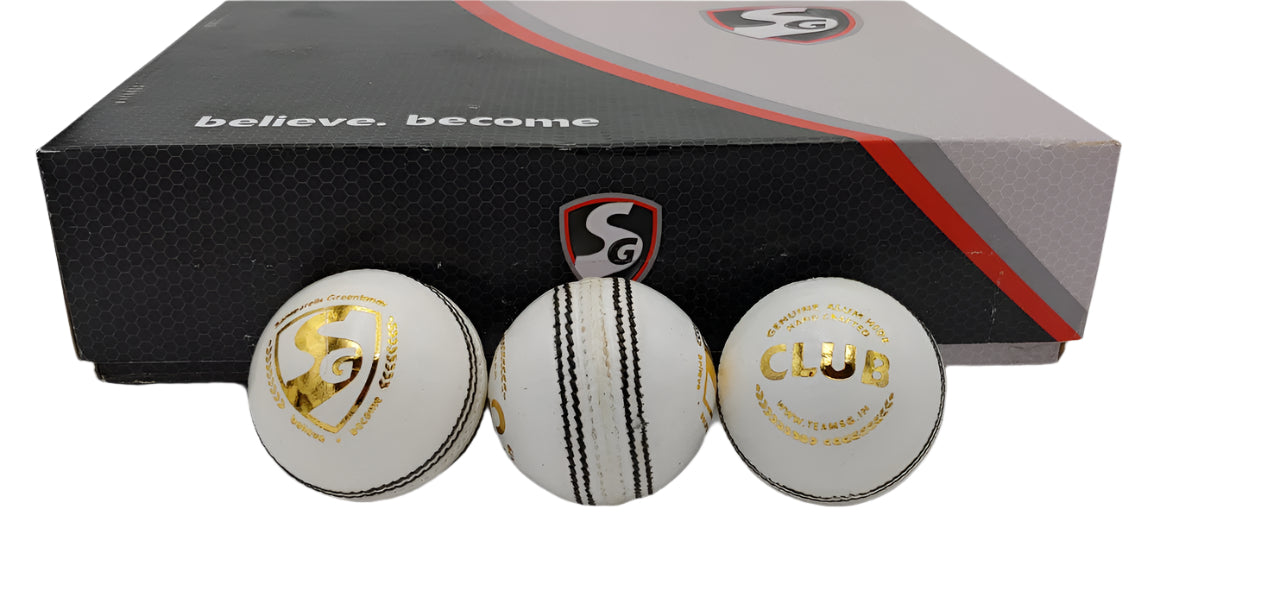 SG Club White Cricket Leather Ball