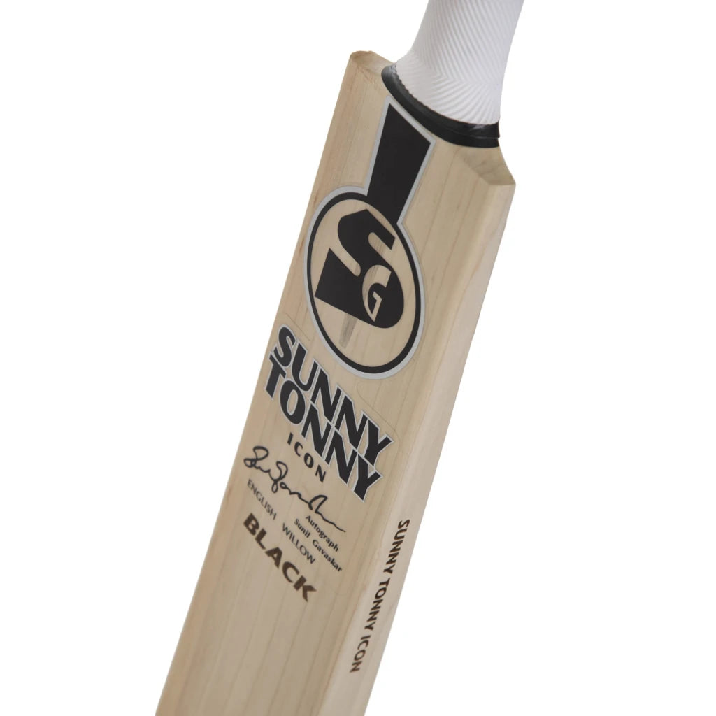 SG Sunny Tonny Icon Black SH-Finest English willow Cricket Bat (Leather Ball)