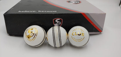 SG Club Cricket Leather ball - WHITE