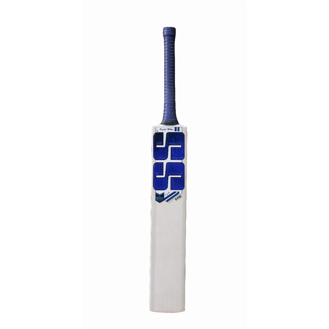Full view of SS Sky MS English Willow Cricket Bat - SH, highlighting the thick edges (38-40 mm) and spin of 65-67 mm for optimal performance.
