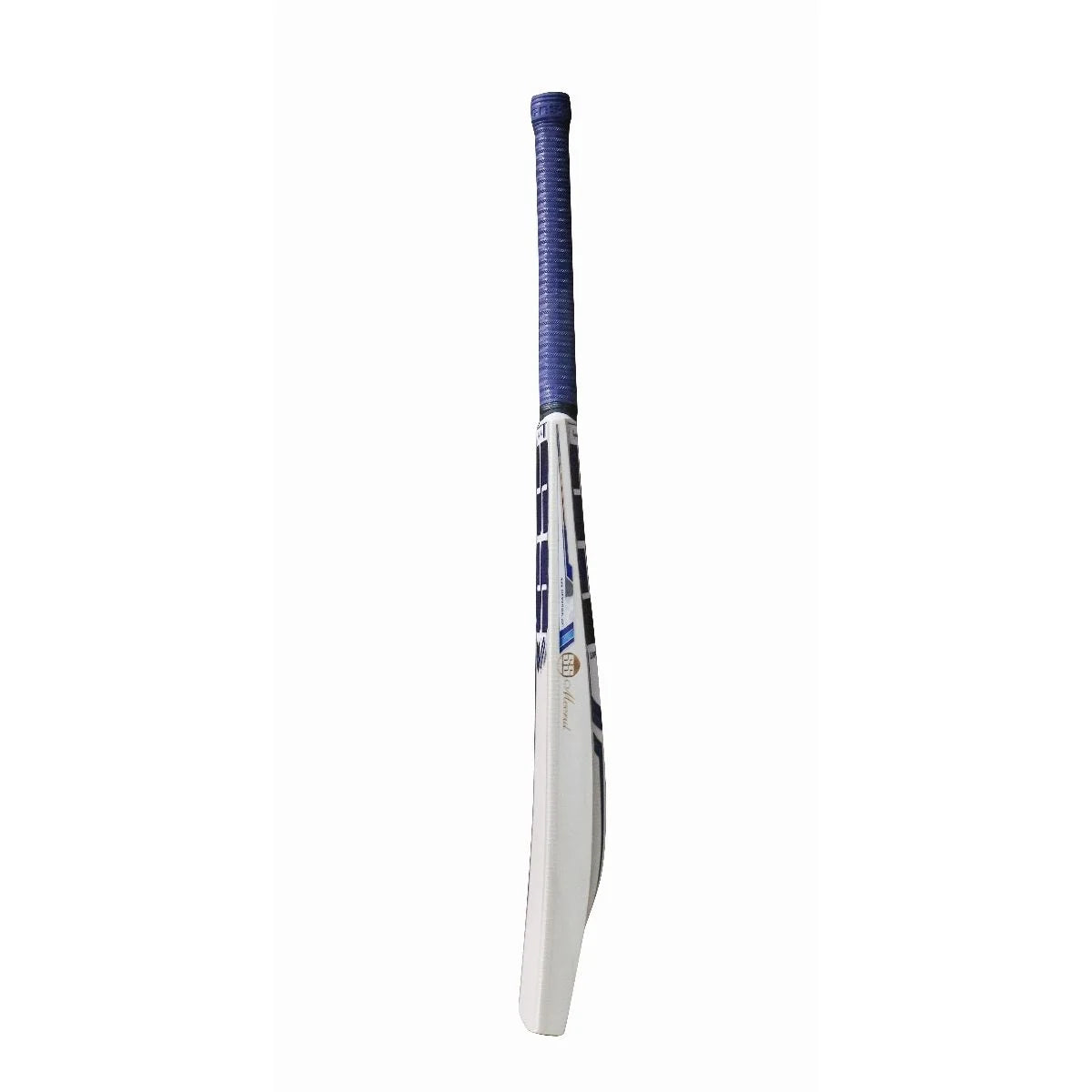 Angle view of SS Sky MS English Willow Cricket Bat - SH showing the ideal balance, perfect for players seeking control and comfort.